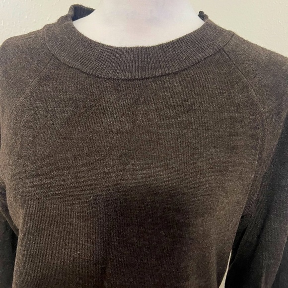Mercer Street Studio Womens Sweater Small Chocolate Brown Zip Back Long Sleeve - Picture 2 of 11